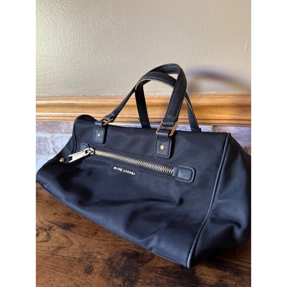 Marc Jacobs Black Nylon & Leather Satchel Purse With Gold Hardware - Picture 2 of 16